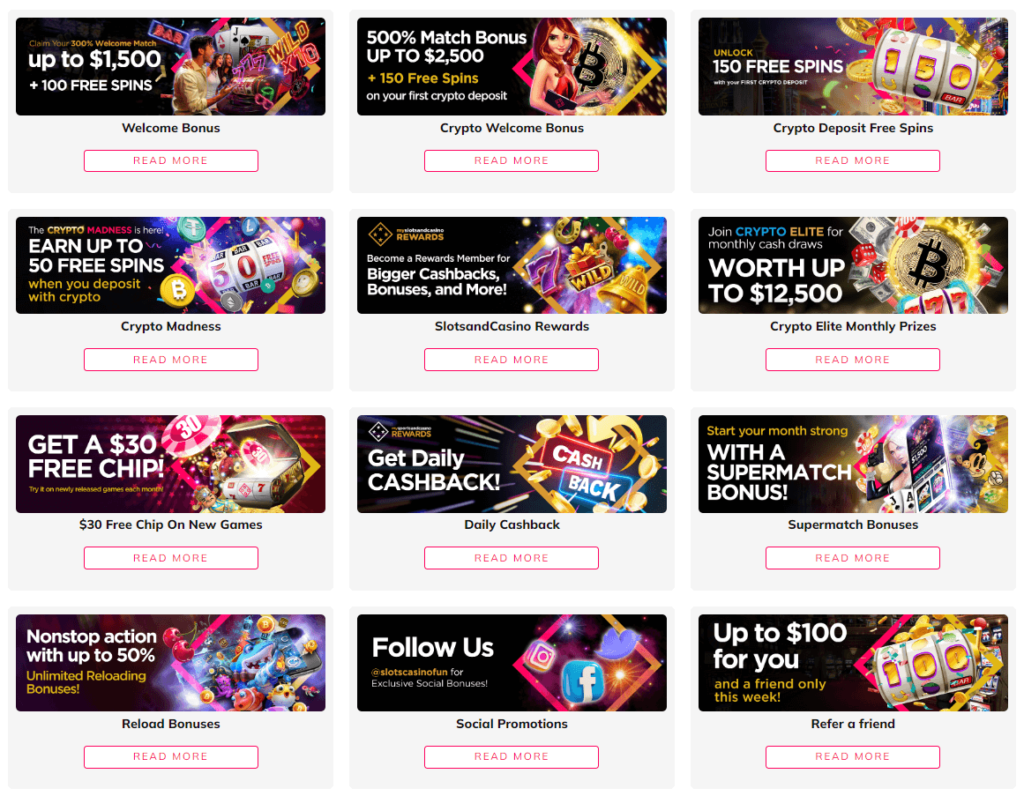 SlotsandCasino bonuses